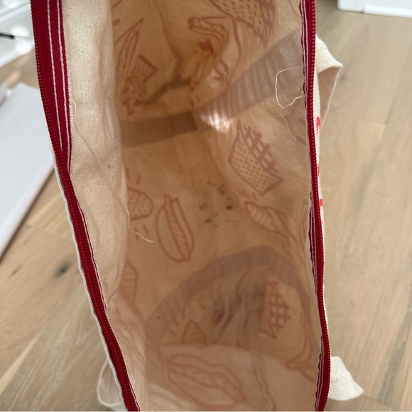 Fast Food Tote Bag Chickfila Burger French Fry Red Novelty Printed Canvas VTG - Picture 12 of 12